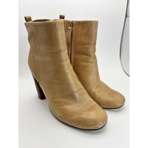 Tory Burch Bootie Raya Block‎ Heel  Sand Caramel Size 6.5 M